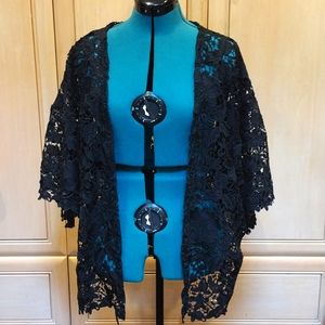 💥R&B Beautiful Black Lace Kimono